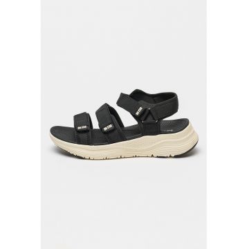 Sandale wedge din material textil
