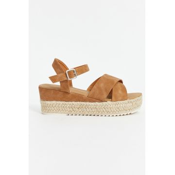 Sandale wedge din piele