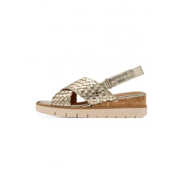 Sandale wedge din piele