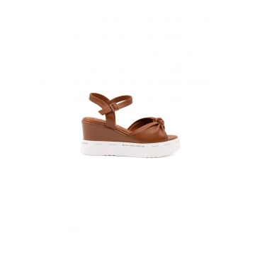 Sandale wedge din piele ecologica
