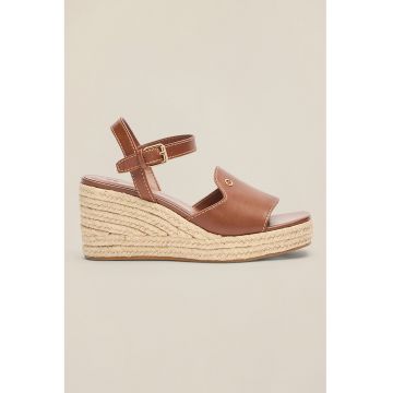 Sandale wedge din piele ecologica