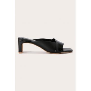 Papuci de piele ecologica cu toc