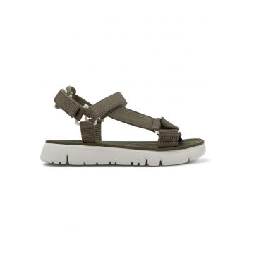 Sandale cu velcro si talpa plata - Verde