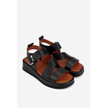 Sandale dama  din piele naturala neagra