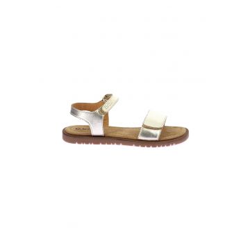 Sandale de piele cu aspect metalizat