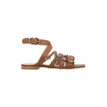 Sandale de piele cu barete multiple