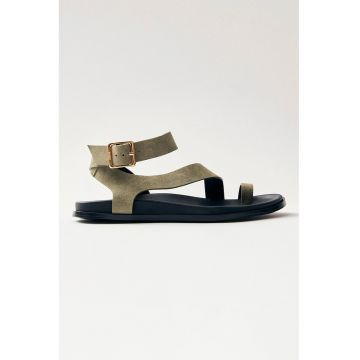 Sandale de piele intoarsa cu bareta pe glezna
