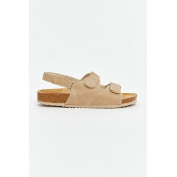 Sandale de piele intoarsa sintetca cu velcro