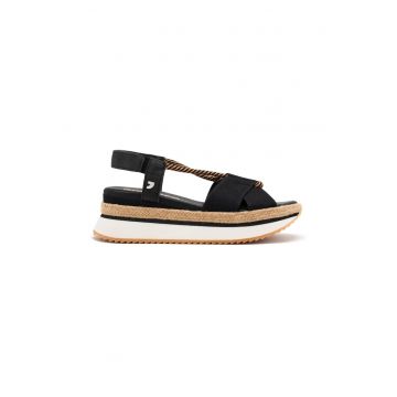 Sandale din panza cu talpa wedge