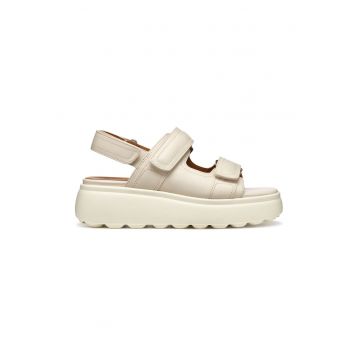 Sandale din piele cu talpa wedge
