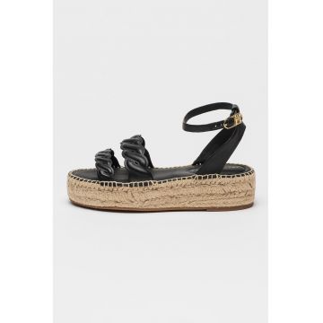 Sandale din piele cu talpa wedge