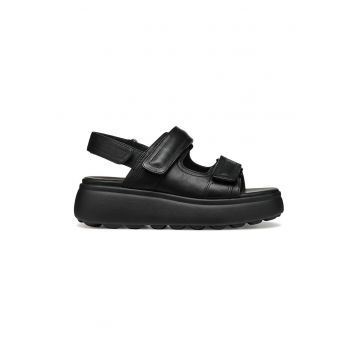 Sandale din piele cu talpa wedge