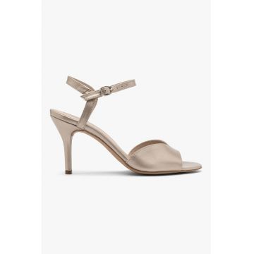 Sandale din piele cu toc clasic