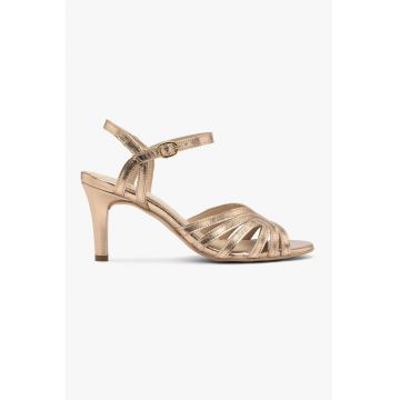 Sandale din piele cu toc clasic