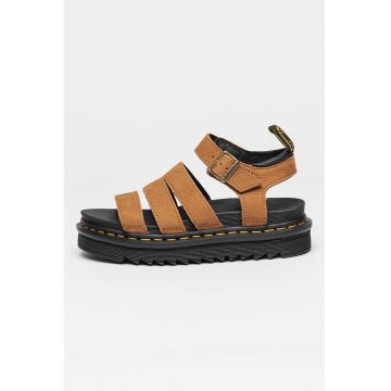 Sandale din piele nabuc cu talpa flatform Blaire