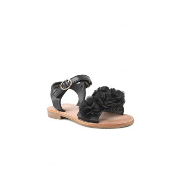Sandale fata -  Piele ecologica - Negru