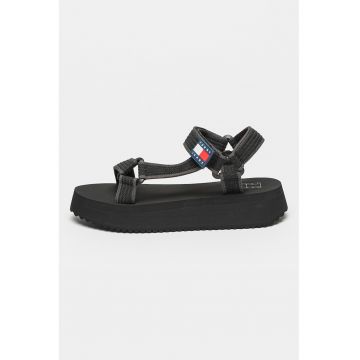Sandale flatform cu inchidere velcro