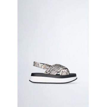 Sandale flatform cu strasuri