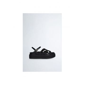 Sandale flatform de piele ecologica