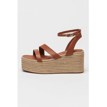 Sandale flatform din piele