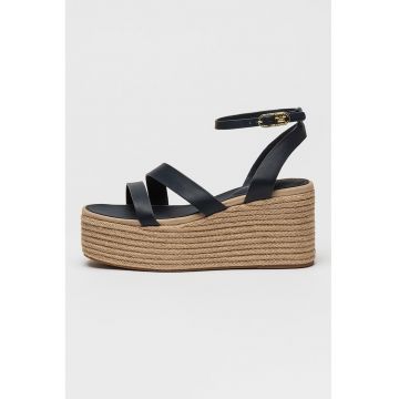 Sandale flatform din piele