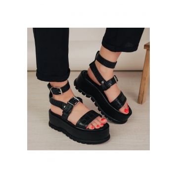 Sandale - Glami - Croco Black - marimea 40 Negru