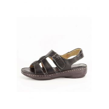 Sandale negre din piele naturala Lucky 129 2073
