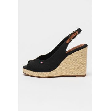 Sandale slingback cu talpa wedge