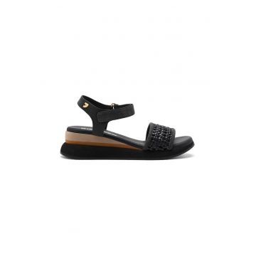 Sandale wedge cu velcro