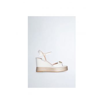 Sandale wedge de piele