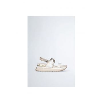 Sandale wedge de piele ecologica