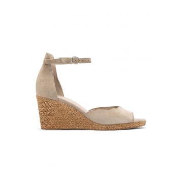 Sandale wedge de piele intoarsa Gwen