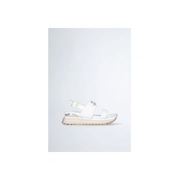 Sandale wedge de piele peliculizata