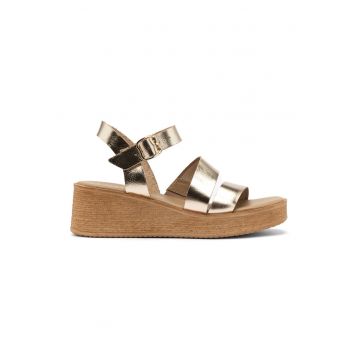 Sandale wedge din piele