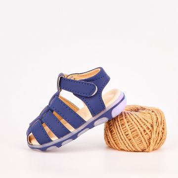 Sandale Baiat Bleumarin Cu Luminite Rosel