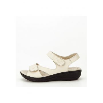 Sandale bej din piele naturala Sara 129 confort 15214 - Bej