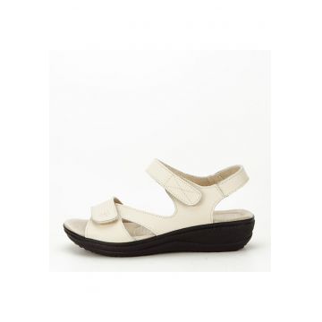 Sandale bej din piele naturala Sara 129 confort 15214