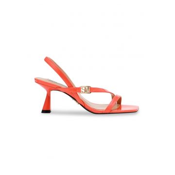Sandale cu toc kitten - Coral