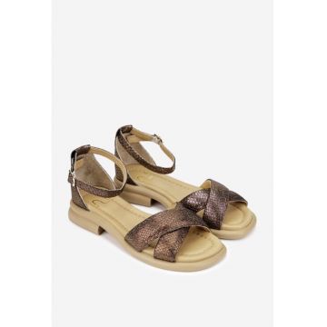 Sandale dama  bronz din piele naturala