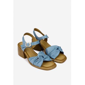Sandale dama  din piele naturala bleu