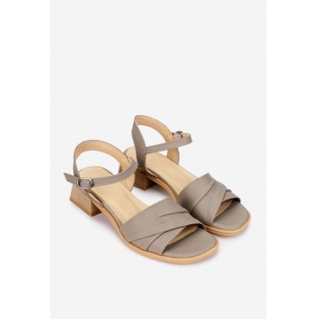Sandale dama  din piele taupe