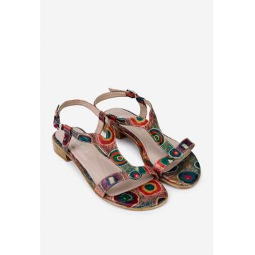 Sandale dama piele naturala multicolore