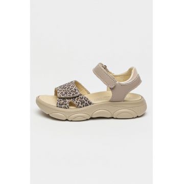Sandale de piele cu animal print