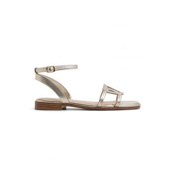 Sandale de piele cu talpa plata