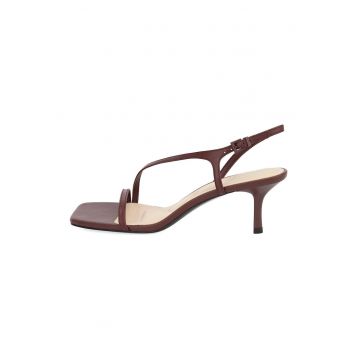 Sandale de piele cu toc clasic