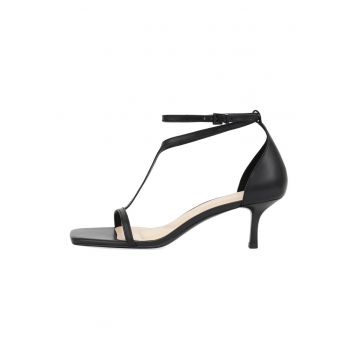 Sandale de piele cu toc kitten