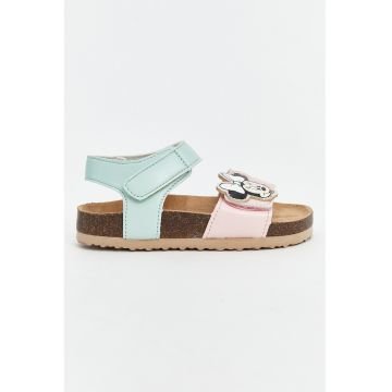 Sandale de piele ecologica cu model Minnie Mouse