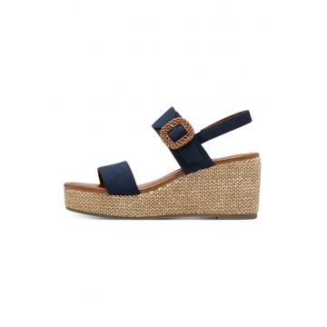 Sandale demi-wedge cu catarama