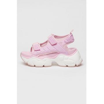 Sandale demi-wedge cu velcro