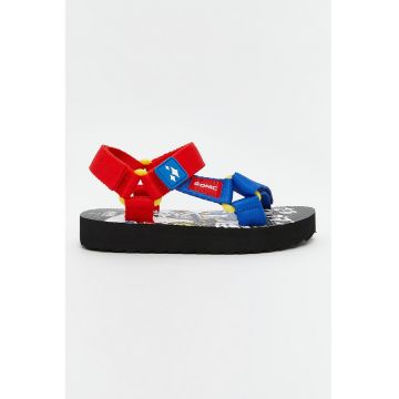 Sandale din material textil cu bareta velcro